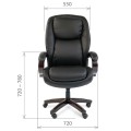 Компьютерное кресло Chairman 408 для руководителя черное натуральная кожа
